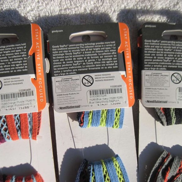 2 Goody Fabric Mesh Hidden Tread Stay Put Slide Proof Hold Head Band Secure Fit - Picture 3 of 16